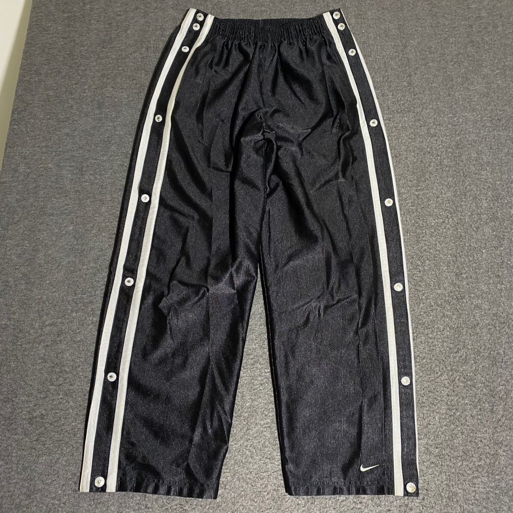 Vintage 90s Nike Breakaway Pants Mens Medium Black Dazzle Snap Side Track Pants